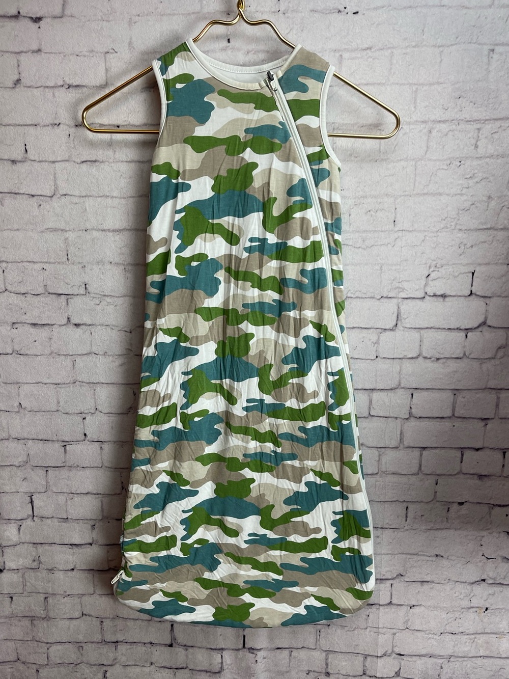 Kyte baby size medium 1.0 tog blue green camo bamboo sleep sack